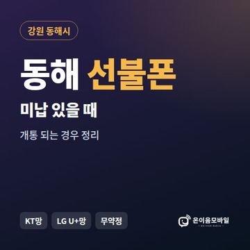 동해시선불폰 미납요금 있을 때 안내 이미지