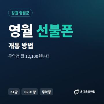 영월군선불폰 개통 방법 안내 이미지