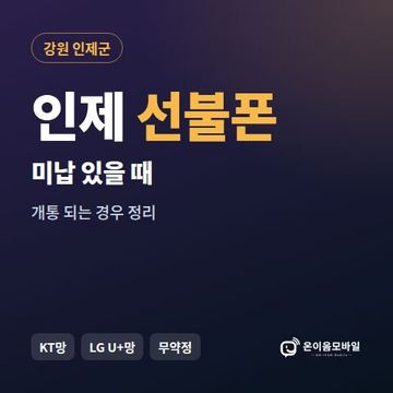 인제군선불폰 미납요금 있을 때 안내 이미지