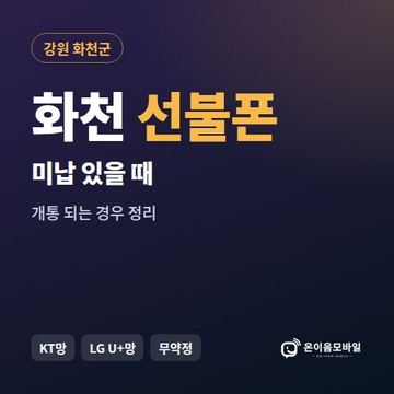 화천군선불폰 미납요금 있을 때 안내 이미지