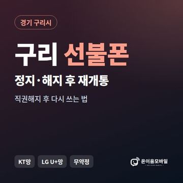 구리시정지폰 선불폰 개통 안내 이미지
