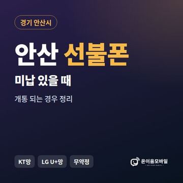 안산시선불폰 미납요금 있을 때 안내 이미지
