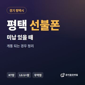 평택시선불폰 미납요금 있을 때 안내 이미지