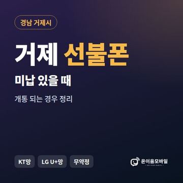 거제시선불폰 미납요금 있을 때 안내 이미지