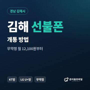 김해시선불폰 개통 방법 안내 이미지