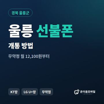 울릉군선불폰 개통 방법 안내 이미지