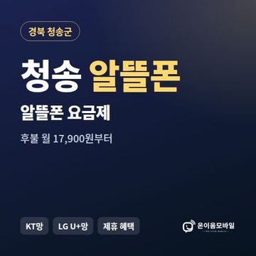 청송알뜰폰 요금제 비교 안내 이미지