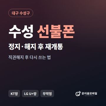 수성구정지폰 선불폰 개통 안내 이미지