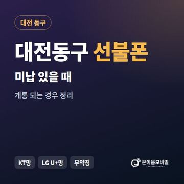 대전동구선불폰 미납요금 있을 때 안내 이미지