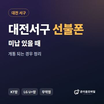 대전서구선불폰 미납요금 있을 때 안내 이미지