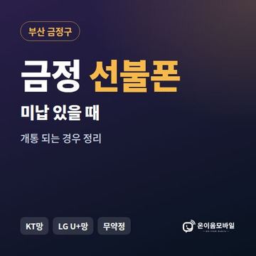 금정구선불폰 미납요금 있을 때 안내 이미지