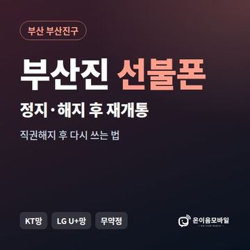 부산진구정지폰 선불폰 개통 안내 이미지