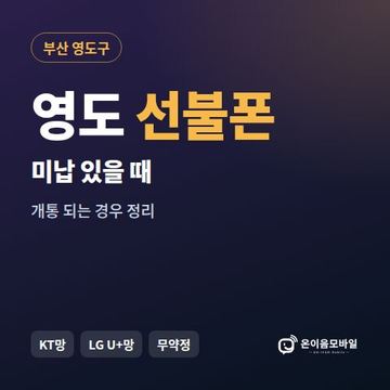 영도구선불폰 미납요금 있을 때 안내 이미지