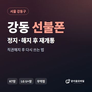 강동구정지폰 선불폰 개통 안내 이미지