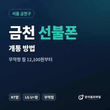금천구선불폰 개통 방법 안내 이미지