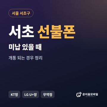 서초구선불폰 미납요금 있을 때 안내 이미지