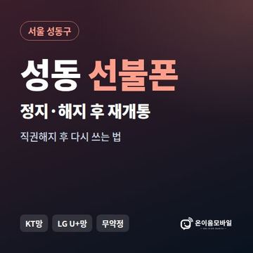 성동구정지폰 선불폰 개통 안내 이미지
