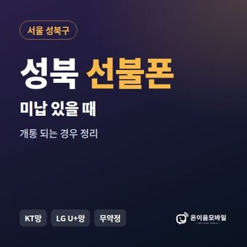 성북구선불폰 미납요금 있을 때 안내 이미지