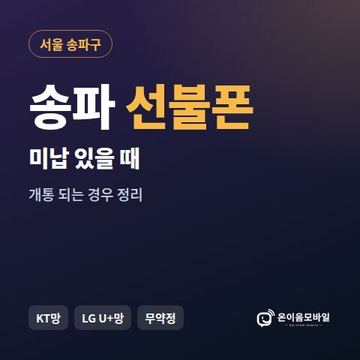 송파구선불폰 미납요금 있을 때 안내 이미지