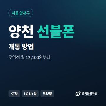 양천구선불폰 개통 방법 안내 이미지