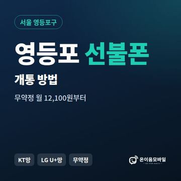 영등포구선불폰 개통 방법 안내 이미지