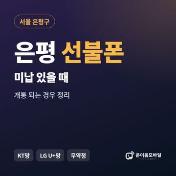 은평구선불폰 미납요금 있을 때 안내 이미지