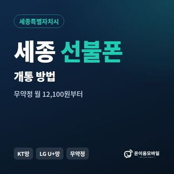 세종선불폰 개통 방법 안내 이미지