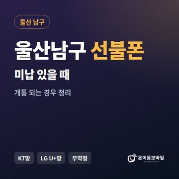 울산남구선불폰 미납요금 있을 때 안내 이미지