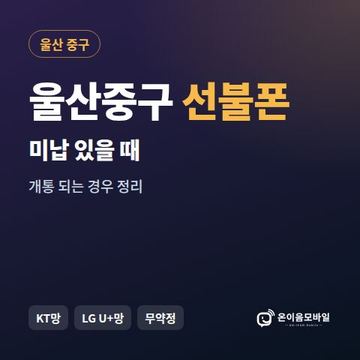 울산중구선불폰 미납요금 있을 때 안내 이미지