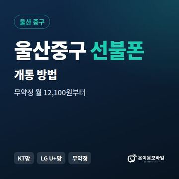 울산중구선불폰 개통 방법 안내 이미지