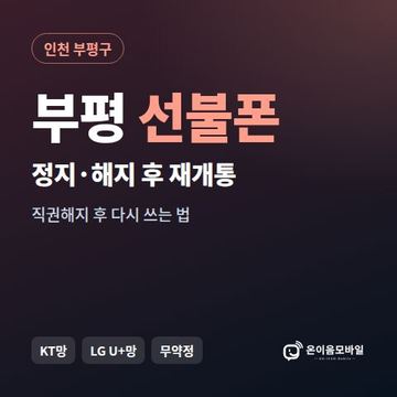 부평구정지폰 선불폰 개통 안내 이미지