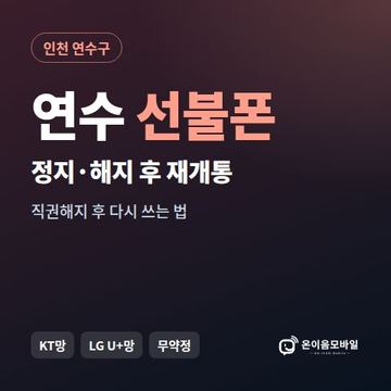 연수구정지폰 선불폰 개통 안내 이미지