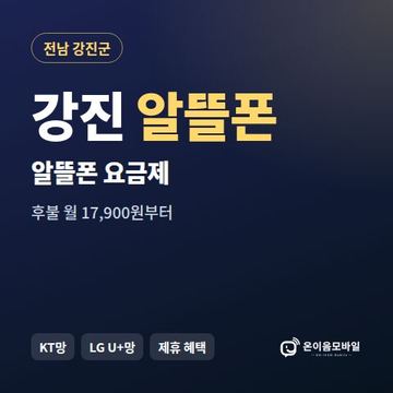 강진알뜰폰 요금제 비교 안내 이미지