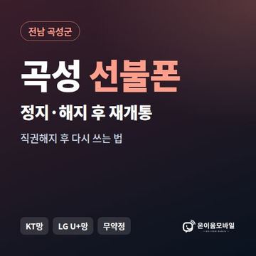 곡성군정지폰 선불폰 개통 안내 이미지