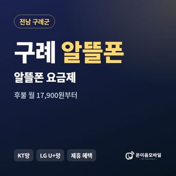 구례알뜰폰 요금제 비교 안내 이미지