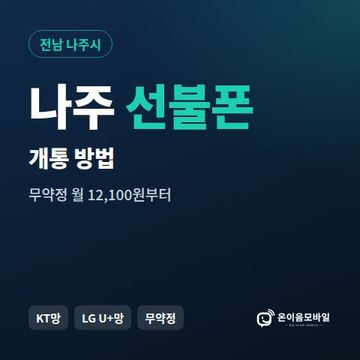 나주시선불폰 개통 방법 안내 이미지