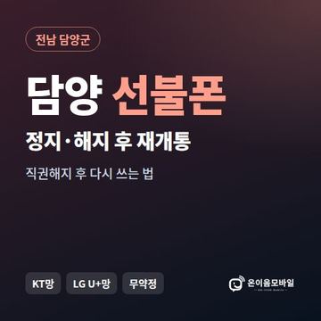 담양군정지폰 선불폰 개통 안내 이미지