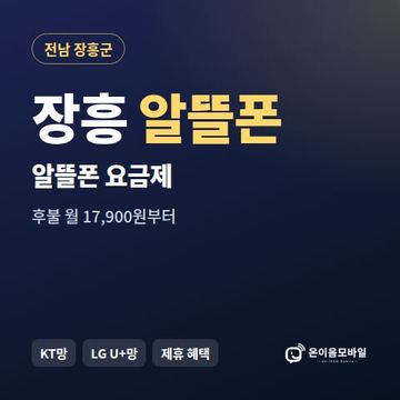 장흥알뜰폰 요금제 비교 안내 이미지