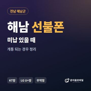 해남군선불폰 미납요금 있을 때 안내 이미지