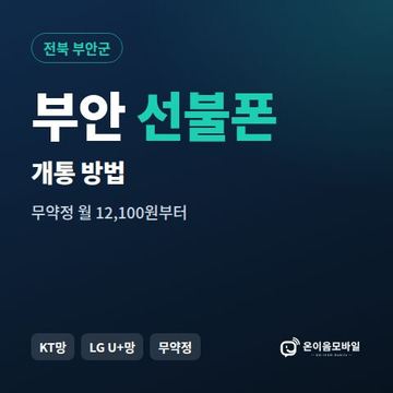 부안군선불폰 개통 방법 안내 이미지