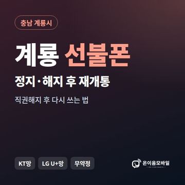 계룡시정지폰 선불폰 개통 안내 이미지