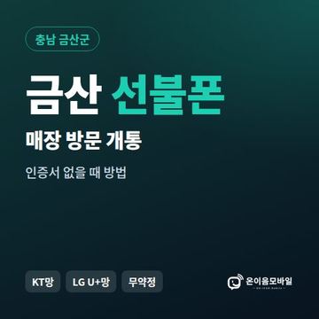 금산선불폰 방문센터 개통 안내 이미지