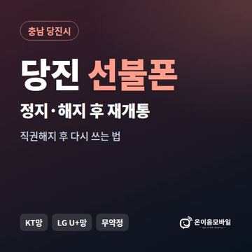 당진시정지폰 선불폰 개통 안내 이미지