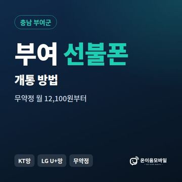 부여군선불폰 개통 방법 안내 이미지