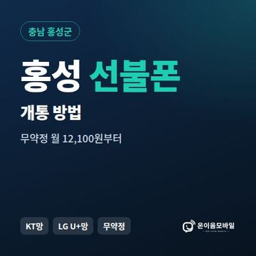 홍성군선불폰 개통 방법 안내 이미지