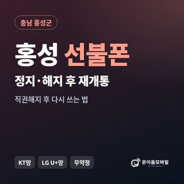 홍성군정지폰 선불폰 개통 안내 이미지